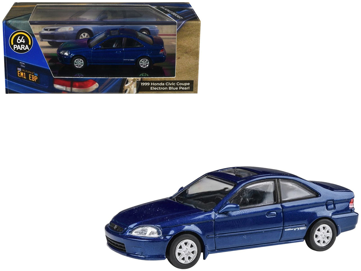 Rapid Vehicles 1999 Honda Civic Coupe Electron Blue Pearl Metallic with Sunroof 1/64 Diecast...