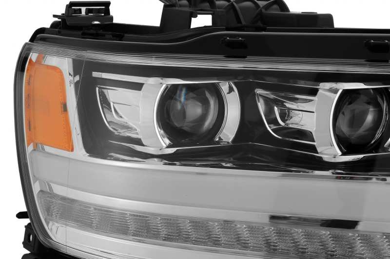 FR SPORT AlphaRex 19-20 Dodge Ram 1500 LUXX LED Proj Headlights Plank Chrome w/Activ Light/Seq...