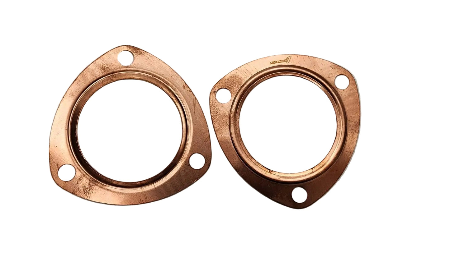 SPDZ1 3-Bolt Copper Exhaust Flange Gasket 2.5" & 3" | High Temp Reusable Seal
