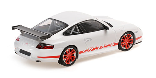 STM Diecast Minichamps 2002 Porsche 911 996 GT3 RS White w/ Red Deco 1:18 - View 5