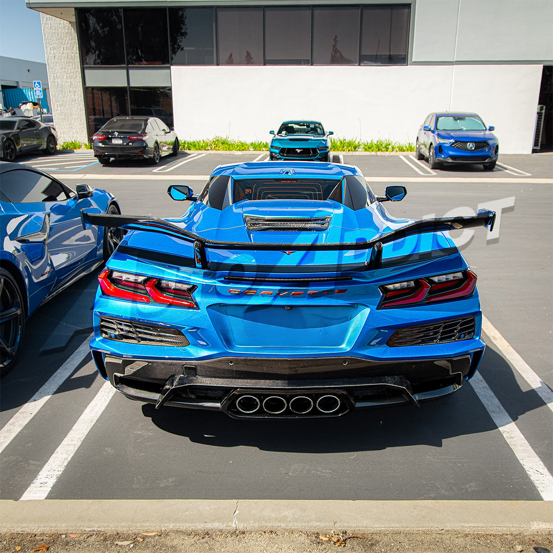 2023-2026 C8 Corvette Z06/E-Ray Z07 Carbon Fiber Rear High Spoiler w/ Integrated Upriser 1pc