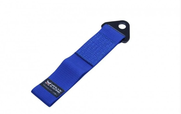 Megan Racing Tow Strap 50mm for Universal Vehicles - 2" Nylon Webbing, 0.6" Bolt Hole, 3,500 Lbs Capacity