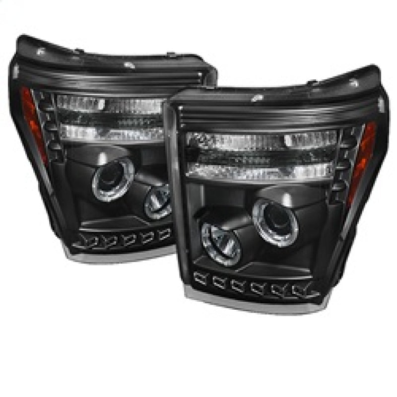 FR SPORT Spyder Ford Super Duty 11-15 Projector Headlights CCFL Halo DRL Blk Low 9006...