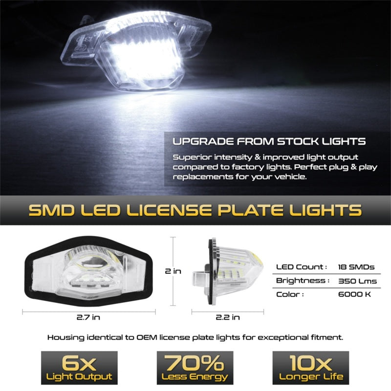 FR SPORT SPYDER Xtune 09-18 Honda Fit LED License Plate Bulb Assembly White 5500K LAC-LP-HODY08 -...