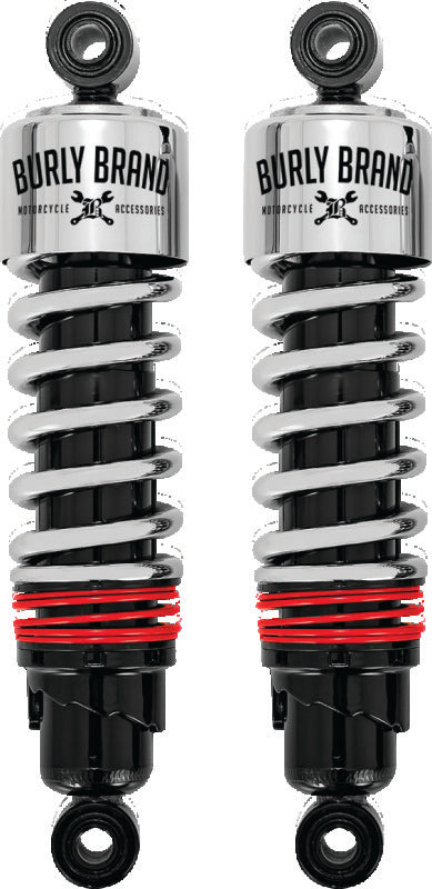 Burly Brand Slmmr Shocks FLH - Chrome B28-1204