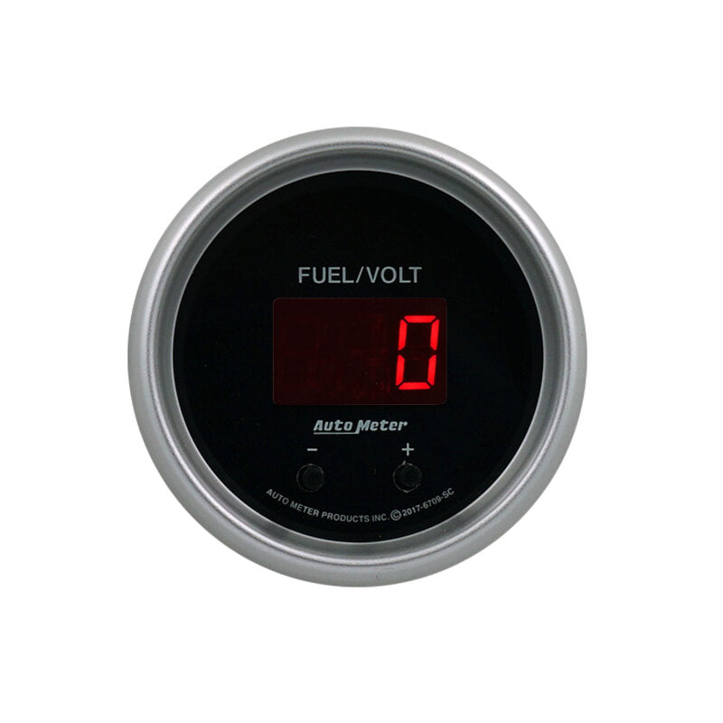 Autometer 52.4mm Black Switchable 0-100 Fuel Level / 8-18V Voltmeter Sport-Comp Elite Digital Gauge 6709-SC
