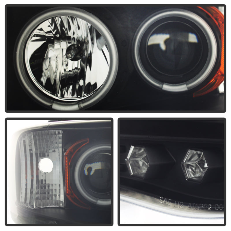 FR SPORT Spyder Dodge Ram 1500 02-05 03-05 Projector Headlights CCFL Halo LED Blk Smke...