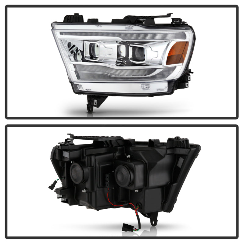 SPYDER Dodge Ram 19-20 Halogen Model Only Projector Headlights Chrome PRO-YD-DR19HALAP-SEQ-C 5087638