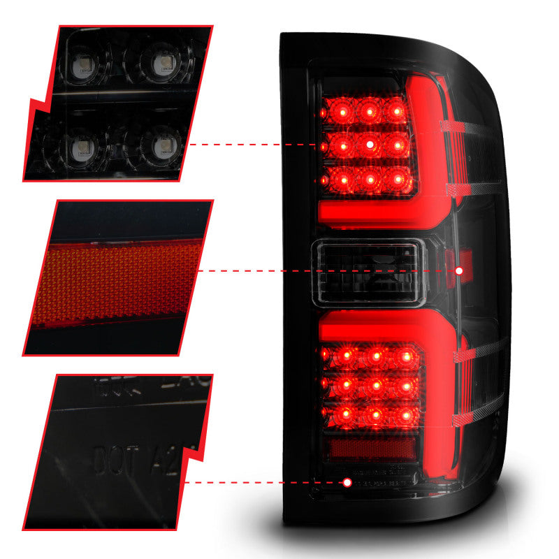 FR SPORT ANZO 15-19 Chevrolet Silverado 2500 HD/3500 HD LED Taillight w/ Sequential Black...