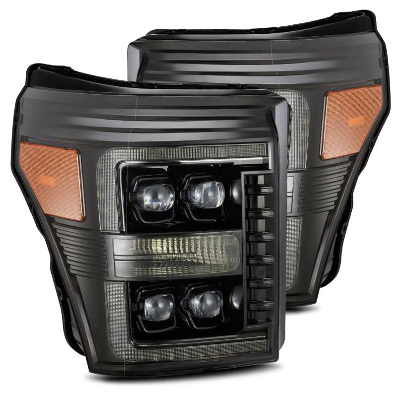 AlphaRex 11-16 Ford F-350 SD NOVA LED Proj Headlights Plank Style Alpha Blk w/Activ Light/Seq Signal 880147 *Discontinued