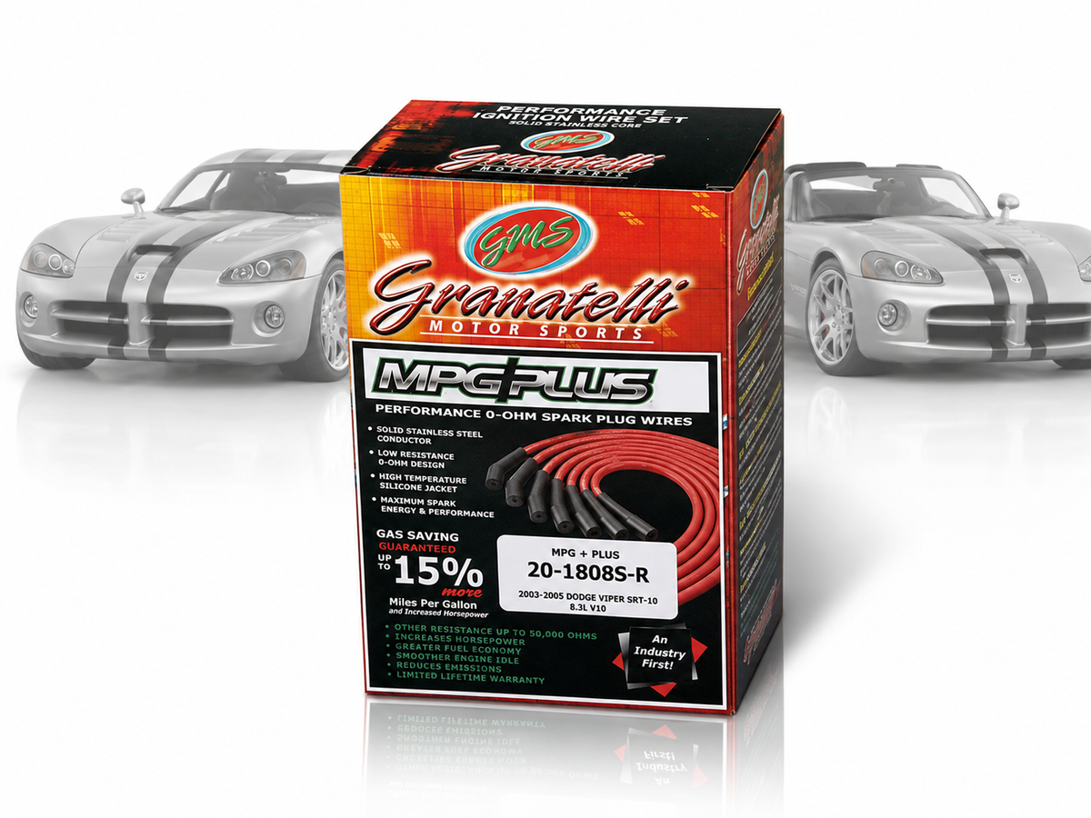 Granatelli Red 0-Ohm Spark Plug Wires for 1996-2002 Dodge Viper – 20-1807S-R