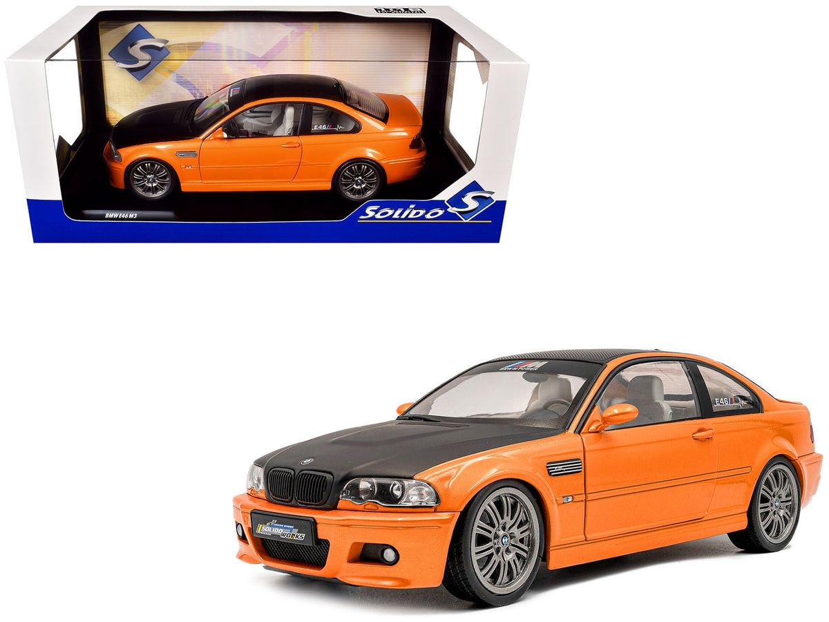 Rapid Vehicles 2000 BMW E46 M3 "Solido Works" Orange Metallic with Matt Black Hood and Carbon Top...