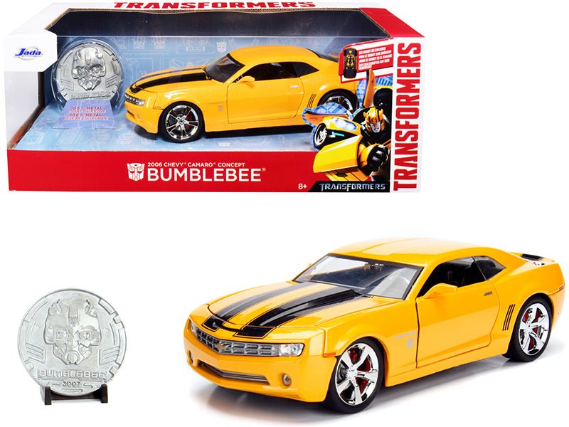 Rapid Vehicles 2006 Chevrolet Camaro Concept Yellow Bumblebee with Robot on Chassis and...