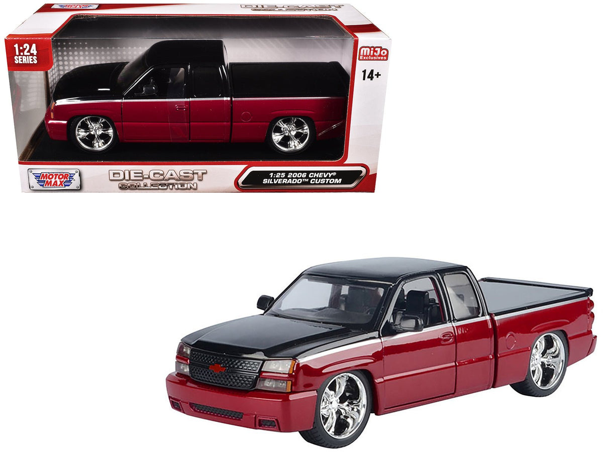 Rapid Vehicles 2006 Chevrolet Silverado Custom Pickup Truck Red Metallic and Black with Silver...
