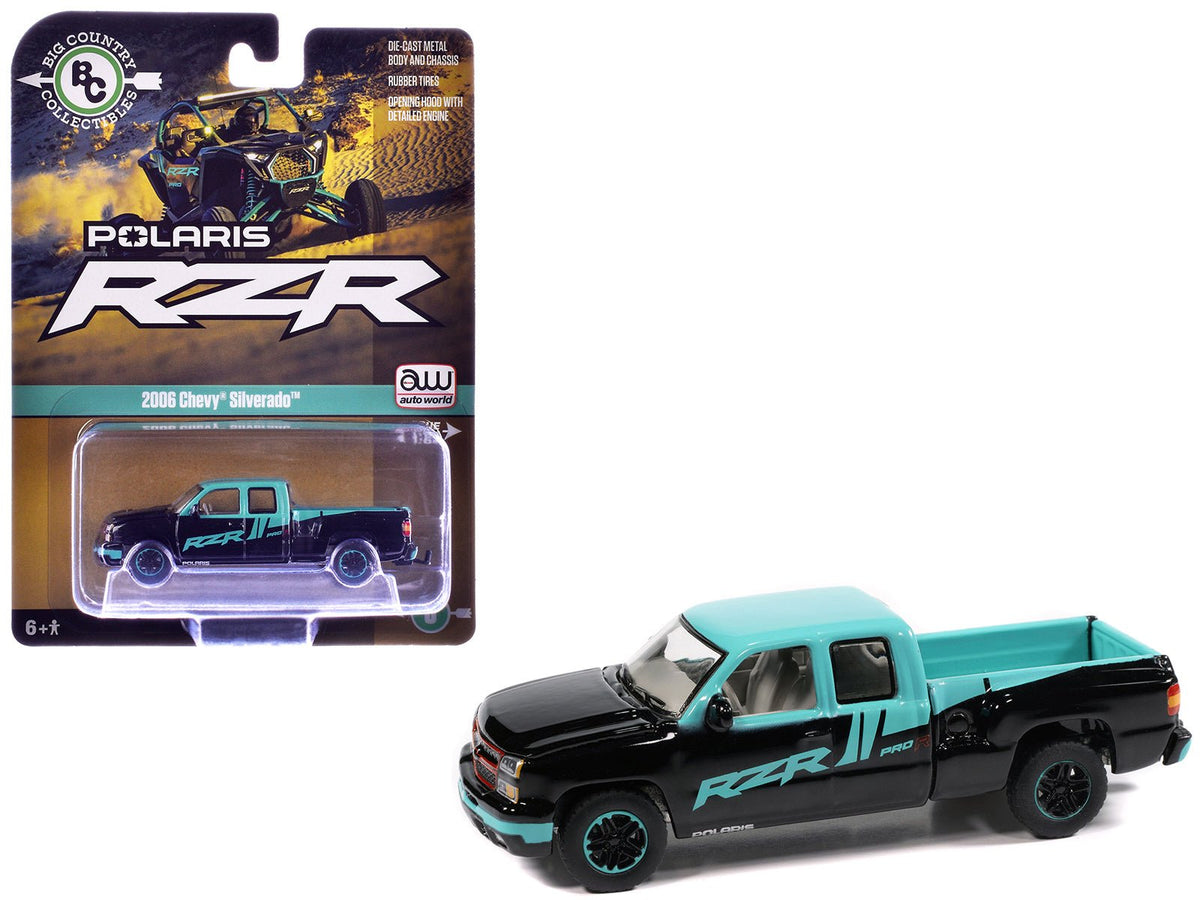 Rapid Vehicles 2006 Chevrolet Silverado Pickup Truck "Polaris RZR" Black and Blue "Big Country...
