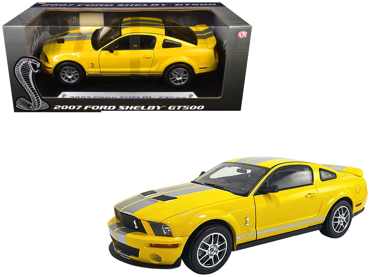 Rapid Vehicles 2007 Ford Shelby GT500 Yellow with Silver Stripes "Shelby Collectibles" Series...