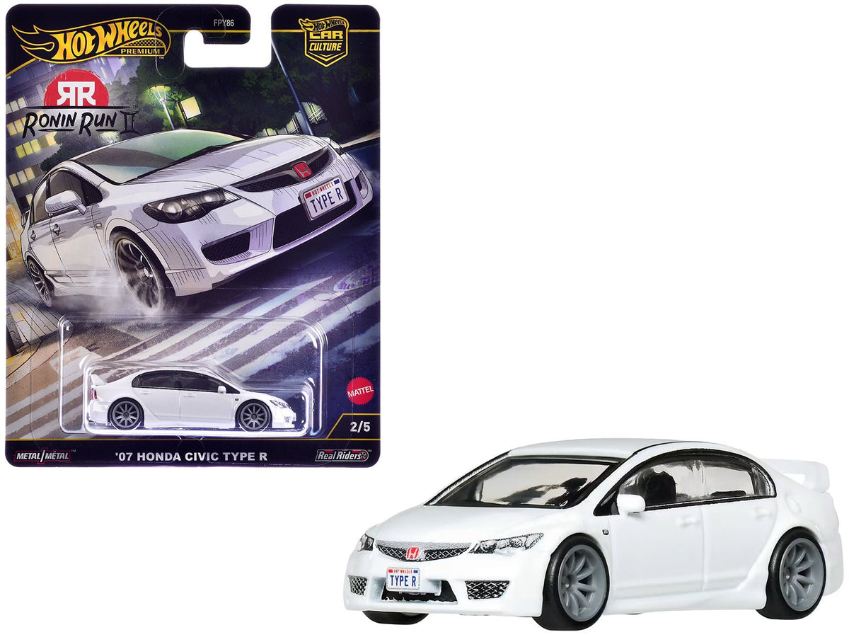 Rapid Vehicles 2007 Honda Civic Type R RHD (Right Hand Drive) White "Ronin Run II" Series Diecast...
