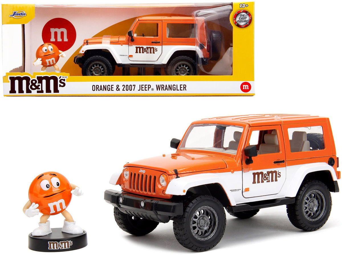 Rapid Vehicles 2007 Jeep Wrangler Orange Metallic and White and Orange M&M Diecast Figure "M&M's"...
