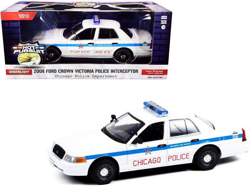 Rapid Vehicles 2008 Ford Crown Victoria Police Interceptor "CAPS" White with Blue Stripes...