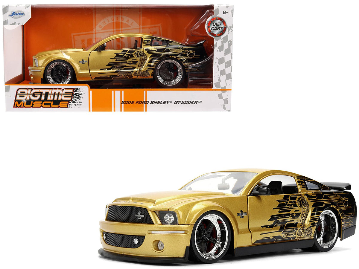 Rapid Vehicles 2008 Ford Shelby Mustang GT-500KR Gold Metallic and Black with Graphics "Bigtime...