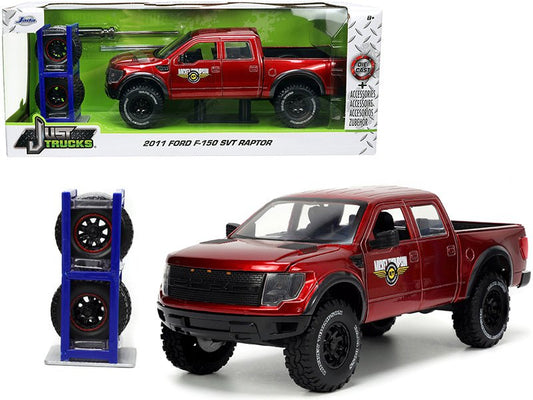 Rapid Vehicles 2011 Ford F-150 SVT Raptor Pickup Truck Candy Red Metallic "Mickey Thompson Tires...