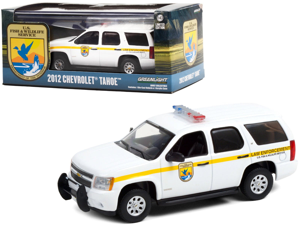 Rapid Vehicles 2012 Chevrolet Tahoe White with Yellow Stripes "U.S. Fish & Wildlife Service Law...