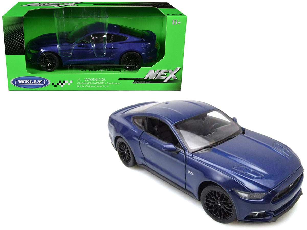 Rapid Vehicles 2015 Ford Mustang GT 5.0 Blue Metallic "NEX Models" Series 1/24 Diecast Model Car...