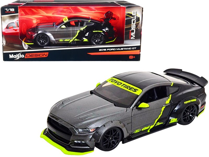 Rapid Vehicles 2015 Ford Mustang GT 5.0 Gray Metallic and Black with Graphics "Modern Muscle"...