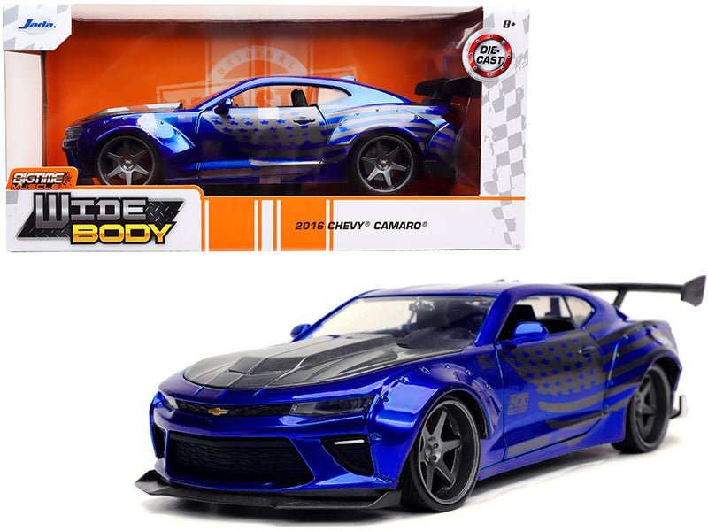 Rapid Vehicles 2016 Chevrolet Camaro Widebody Candy Blue with Gray Metallic Hood and American...