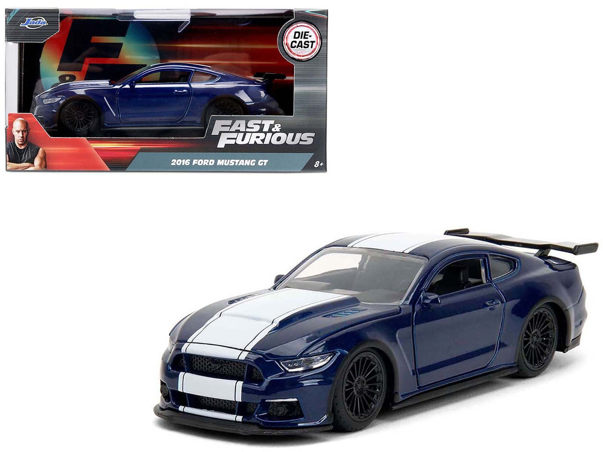 Rapid Vehicles 2016 Ford Mustang GT Dark Blue Metallic with White Stripe "F9" (2021) Movie "Fast...