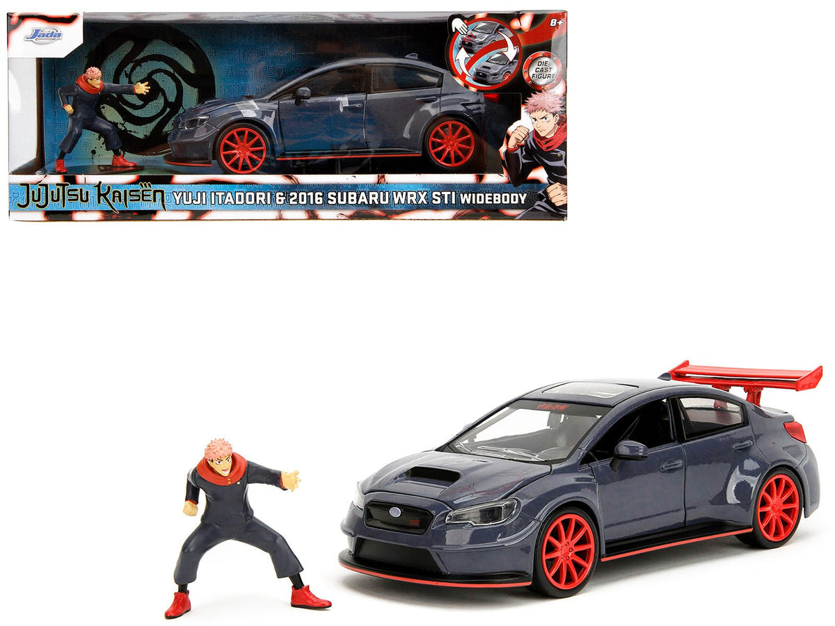 Rapid Vehicles 2016 Subaru WRX STI Widebody Dark Blue and Yuji Itadori Diecast Figure "Jujutsu...