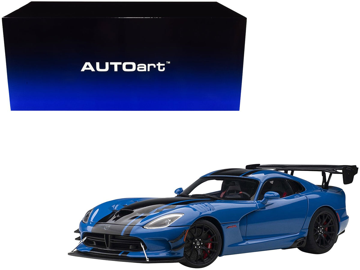 Rapid Vehicles 2017 Dodge Viper ACR Competition Blue with Black Stripes 1/18 Model Car by Autoart...