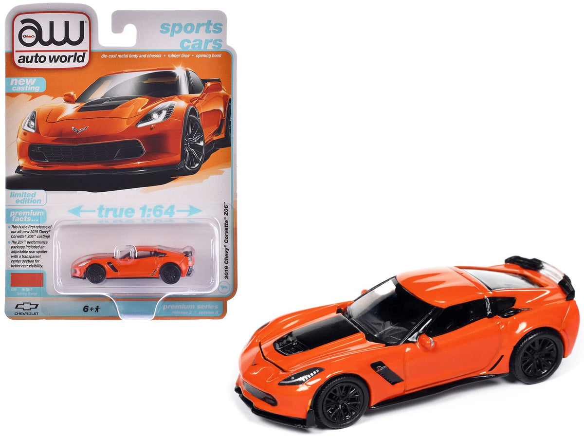 Rapid Vehicles 2019 Chevrolet Corvette Z06 Sebring Orange with Black Hood "Sports Cars" Series...