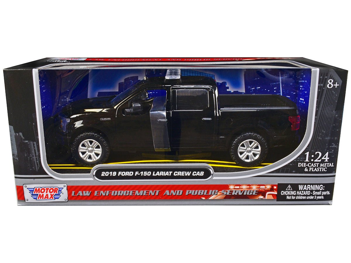 Rapid Vehicles 2019 Ford F-150 Lariat Crew Cab Pickup Truck Unmarked Plain Black "Law Enforcement...