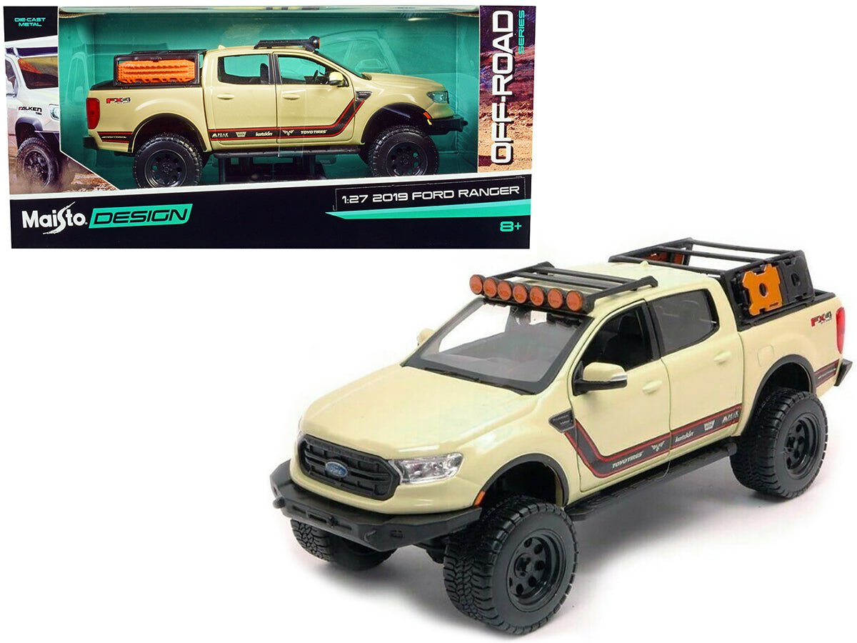 Rapid Vehicles 2019 Ford Ranger Lariat FX4 Pickup Truck Sand Tan with Stripes "Off Road" Series...