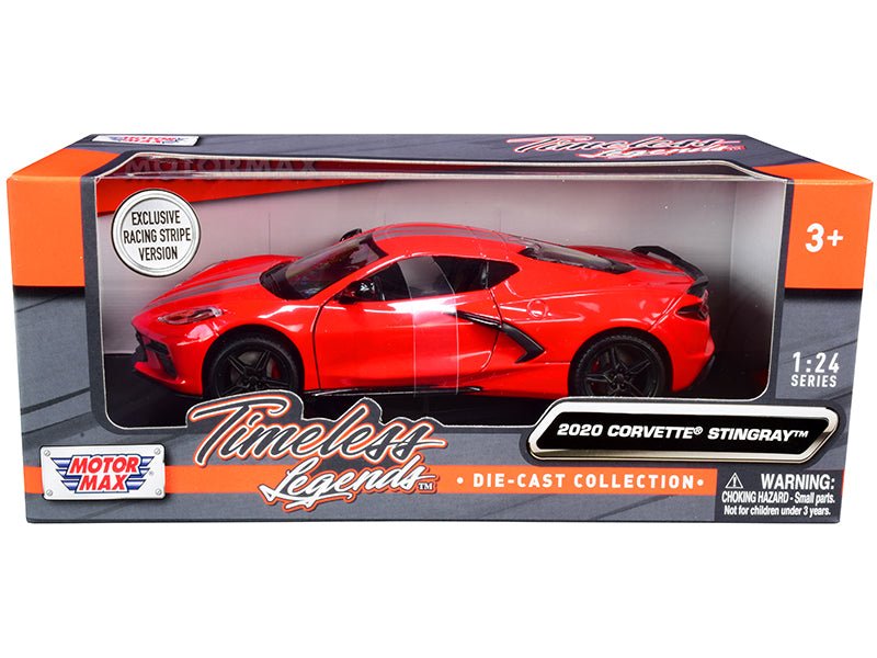 Rapid Vehicles 2020 Chevrolet Corvette C8 Stingray Red with Silver Racing Stripes "Timeless...