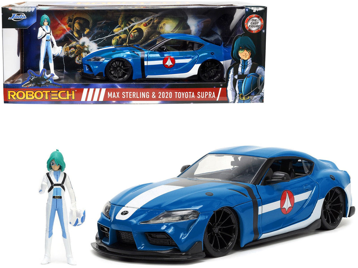 Rapid Vehicles 2020 Toyota Supra Blue with Graphics and Max Sterling Diecast Figurine "Robotech"...