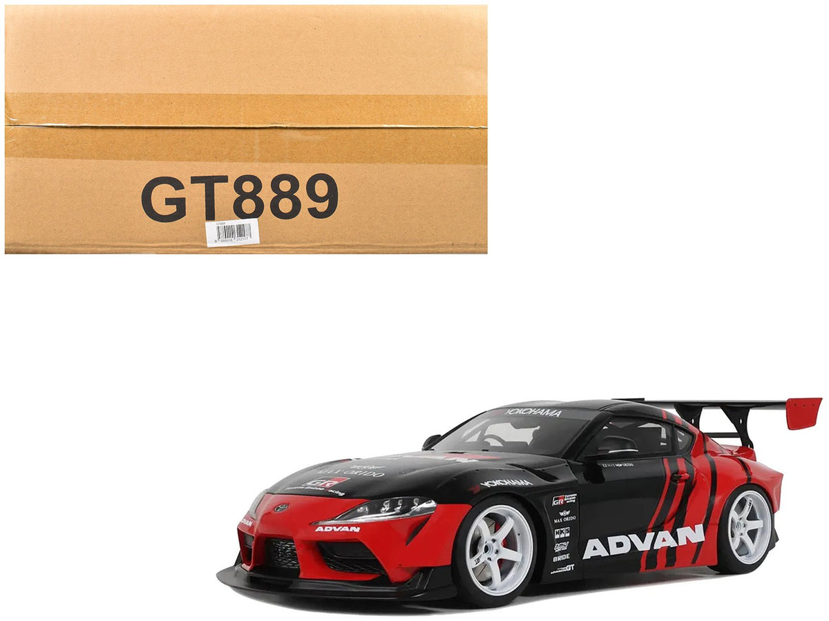 Rapid Vehicles 2020 Toyota Supra GR RHD (Right Hand Drive) "Advan" Black and Red 1/18 Model Car...