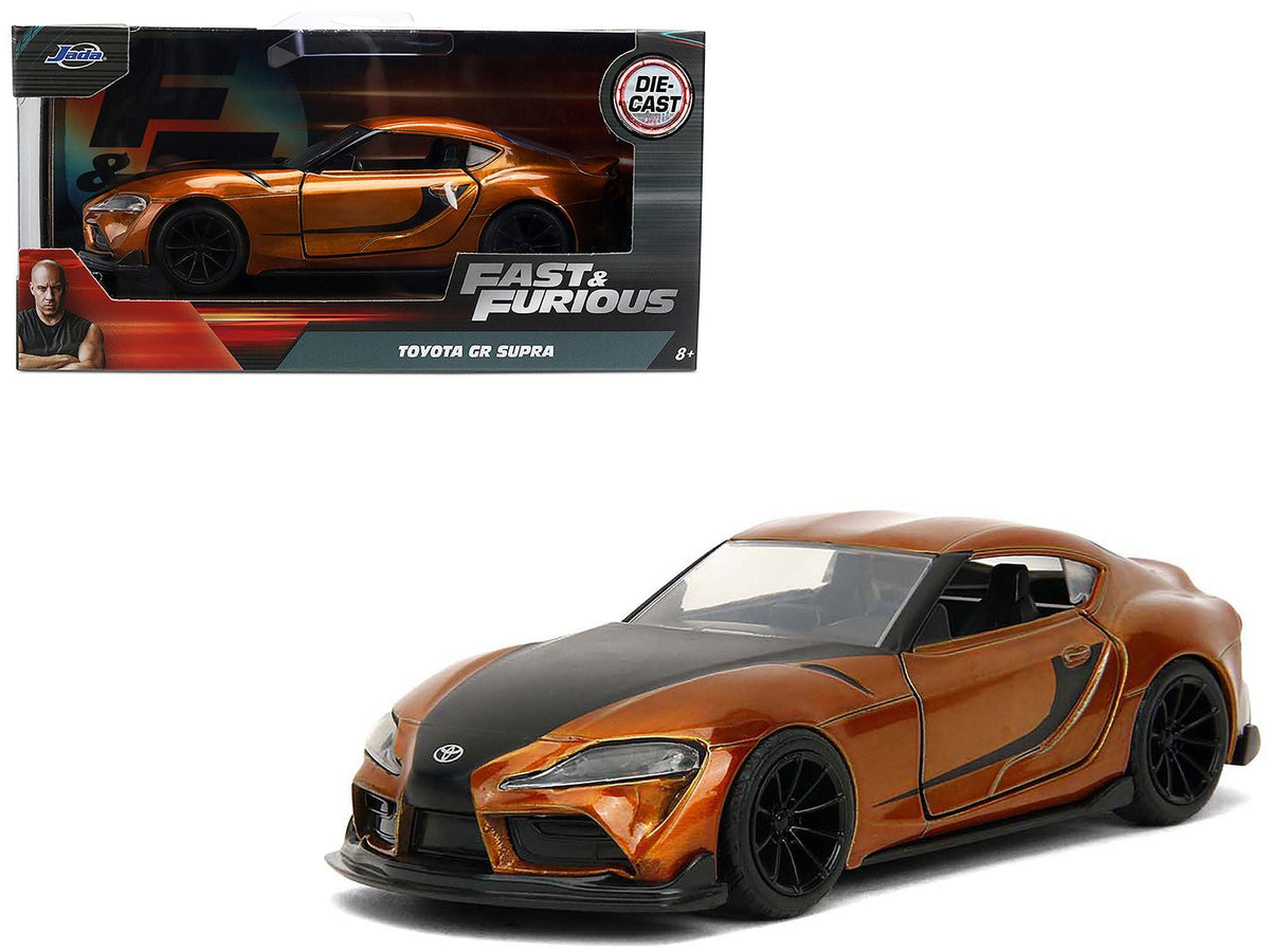 Rapid Vehicles 2020 Toyota Supra Orange Metallic with Black Stripes "F9" (2021) Movie "Fast &...