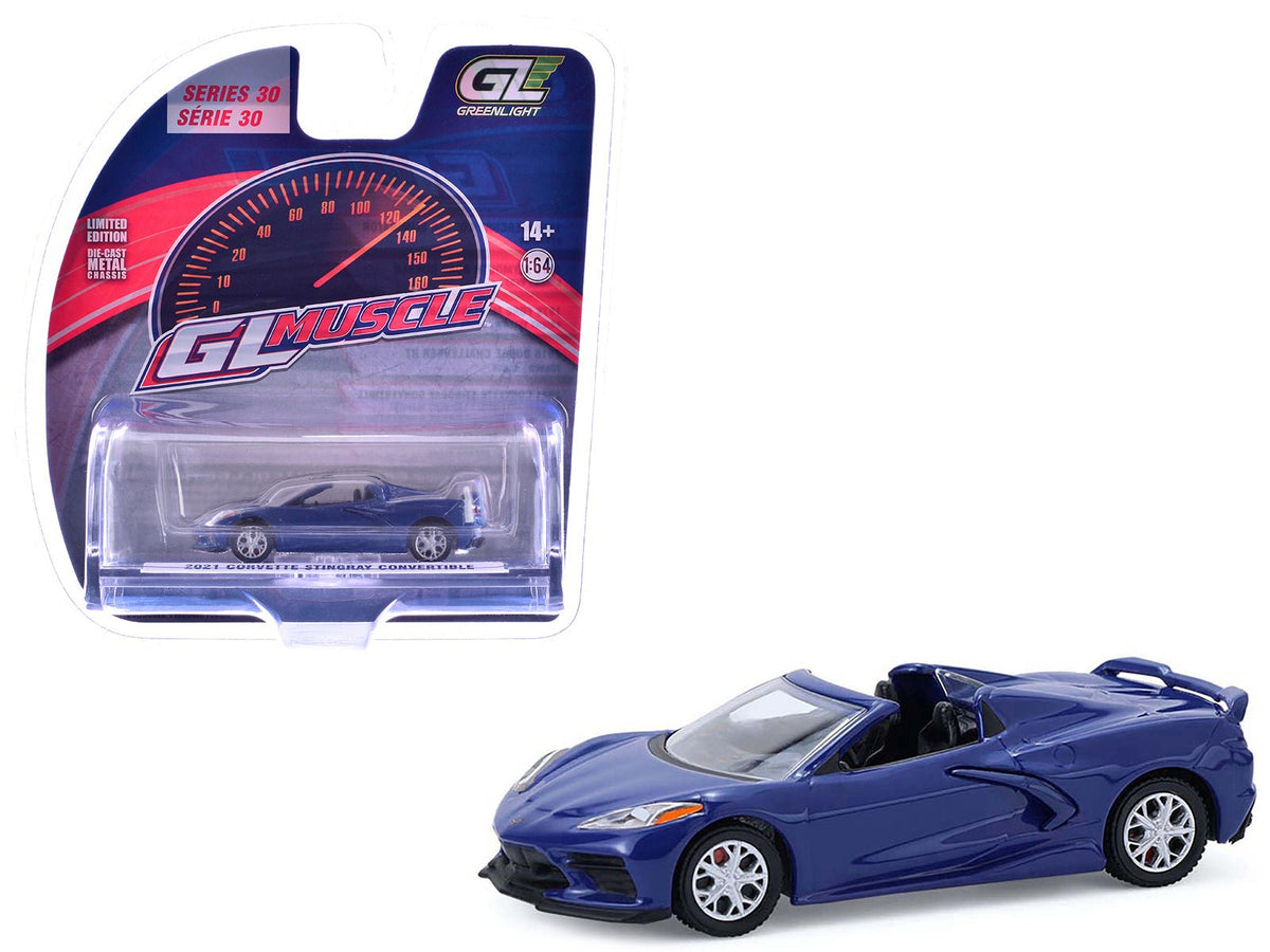Rapid Vehicles 2021 Chevrolet Corvette Stingray Convertible Elkhart Lake Blue "GreenLight Muscle"...