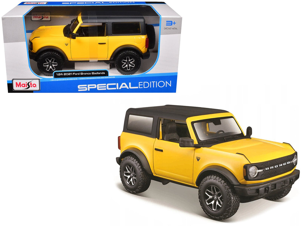 Rapid Vehicles 2021 Ford Bronco Badlands Yellow with Black Top "Special Edition" 1/24 Diecast...