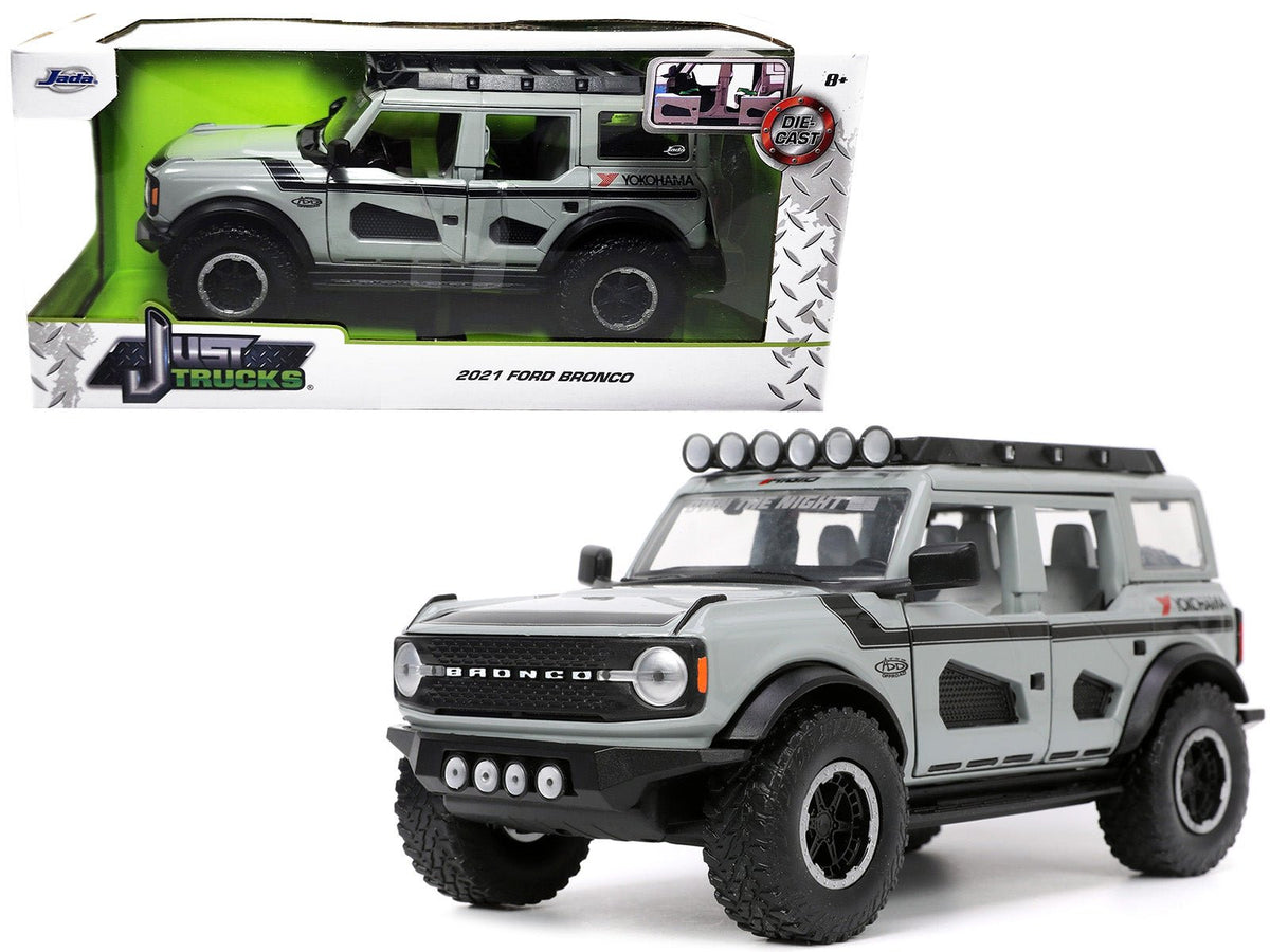 Rapid Vehicles 2021 Ford Bronco Gray with Black Stripes with Roof Rack "Own the Night" "Just...