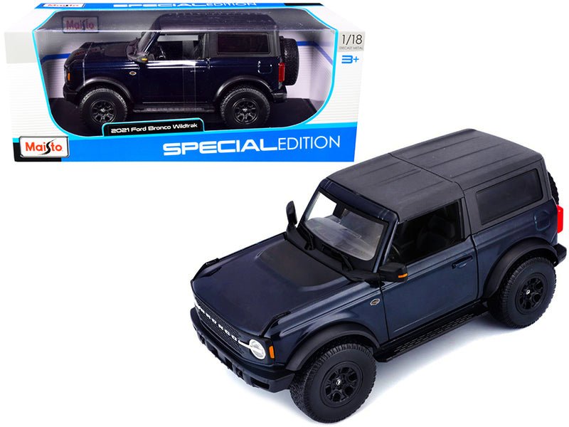 Rapid Vehicles 2021 Ford Bronco Wildtrak Dark Blue Metallic with Dark Gray Top "Special Edition"...