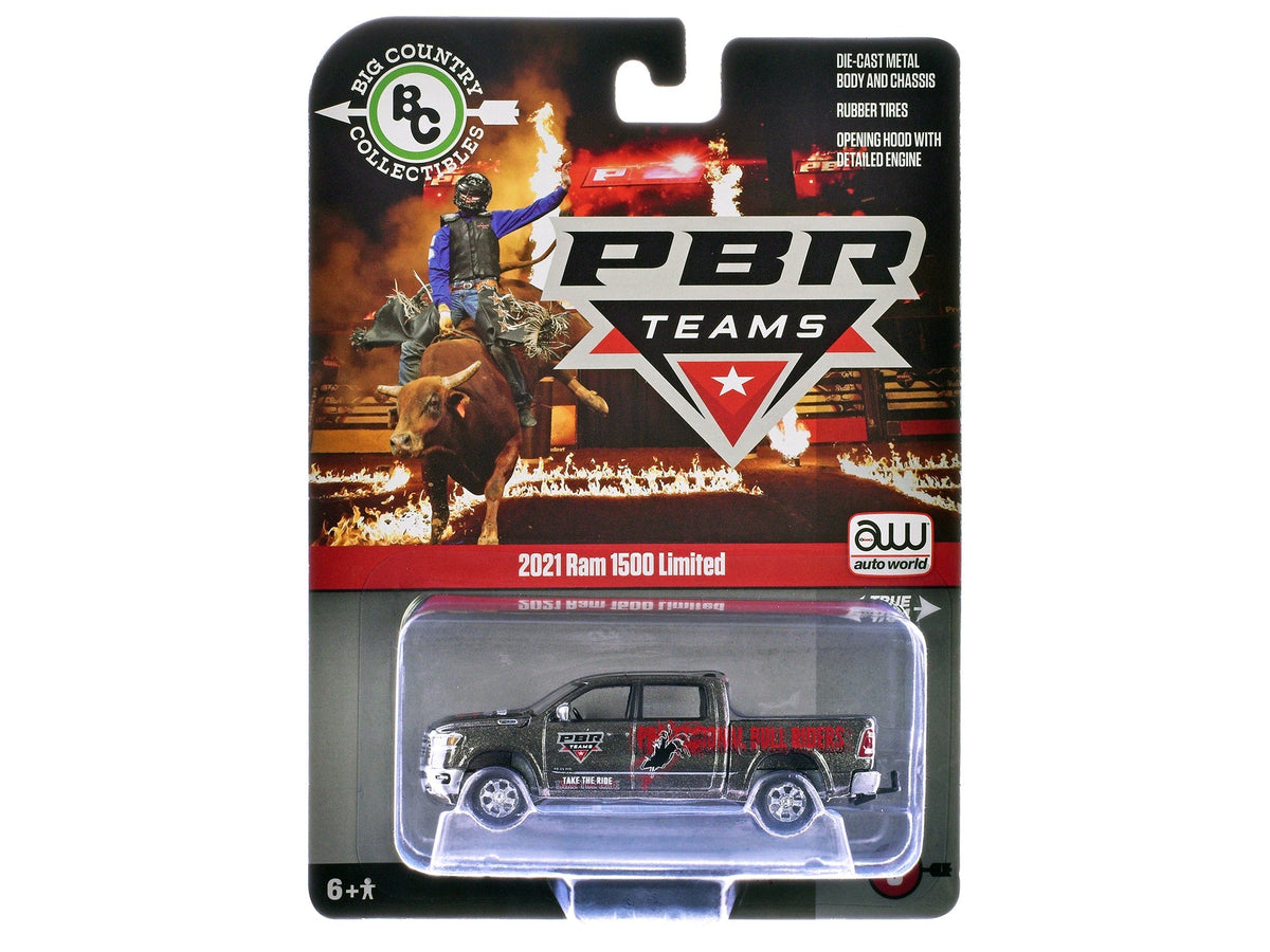 Rapid Vehicles 2021 Ram 1500 Limited Pickup Truck "PBR (Professional Bull Riders)" Gray Metallic...