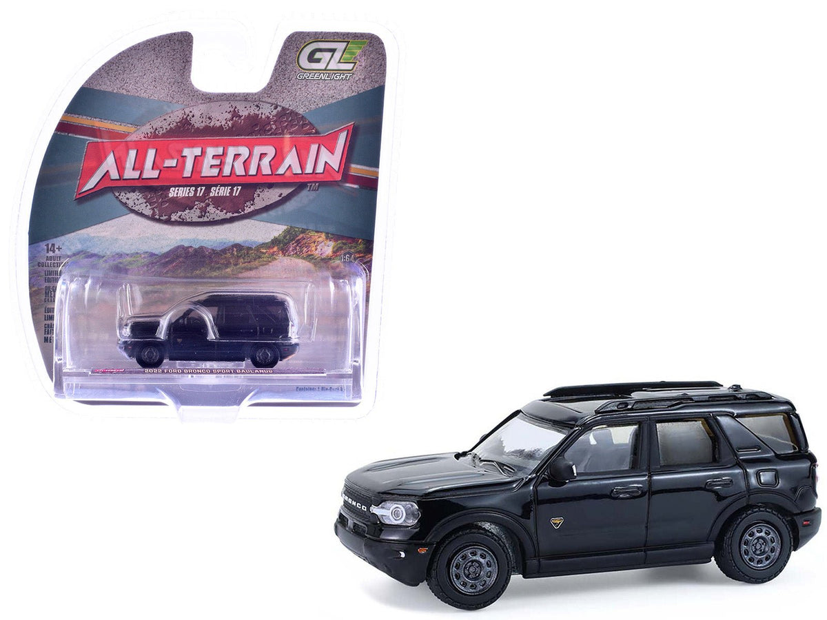 Rapid Vehicles 2022 Ford Bronco Sport Badlands Black "All Terrain" Series 17 1/64 Diecast Model...