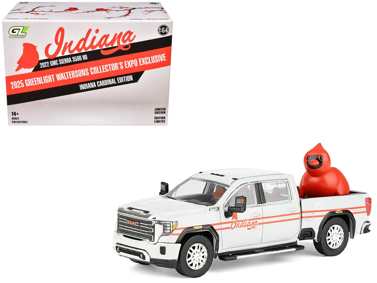 Rapid Vehicles 2022 GMC Sierra 3500 HD Pickup Truck "Indiana Cardinals" Silver Metallic with Red...