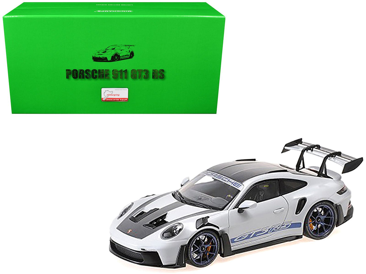 Rapid Vehicles 2022 Porsche 911 (992) GT3 RS "Weissach Package" Gray Metallic with Blue Accents...