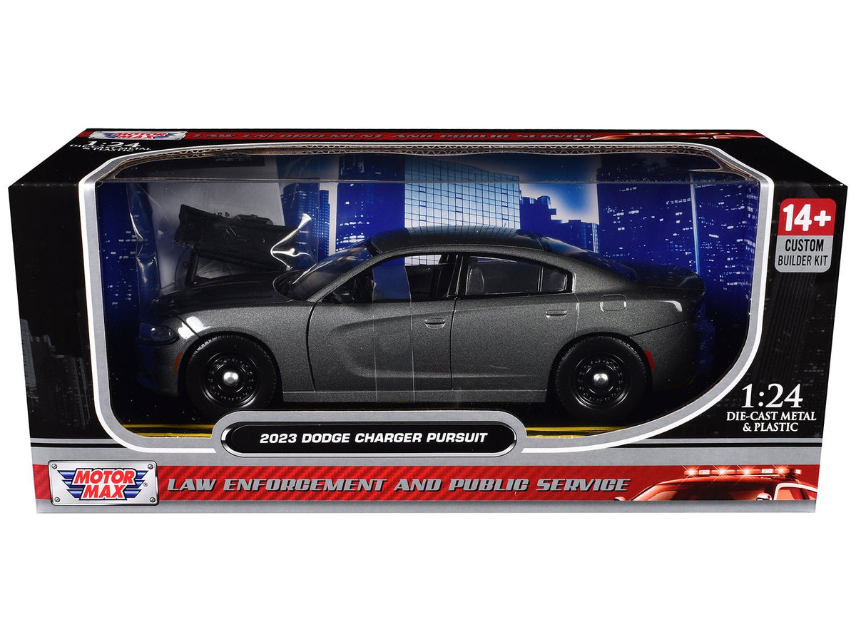 Rapid Vehicles 2023 Dodge Charger Pursuit Police Car Gray Metallic "Custom Builder's Kit - Law...