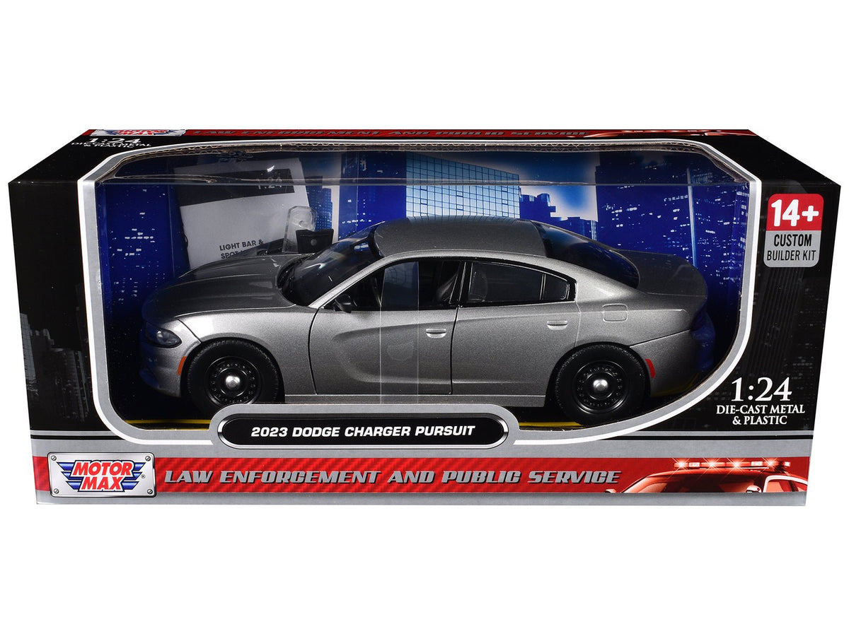 Rapid Vehicles 2023 Dodge Charger Pursuit Police Car Silver Metallic "Custom Builder's Kit - Law...