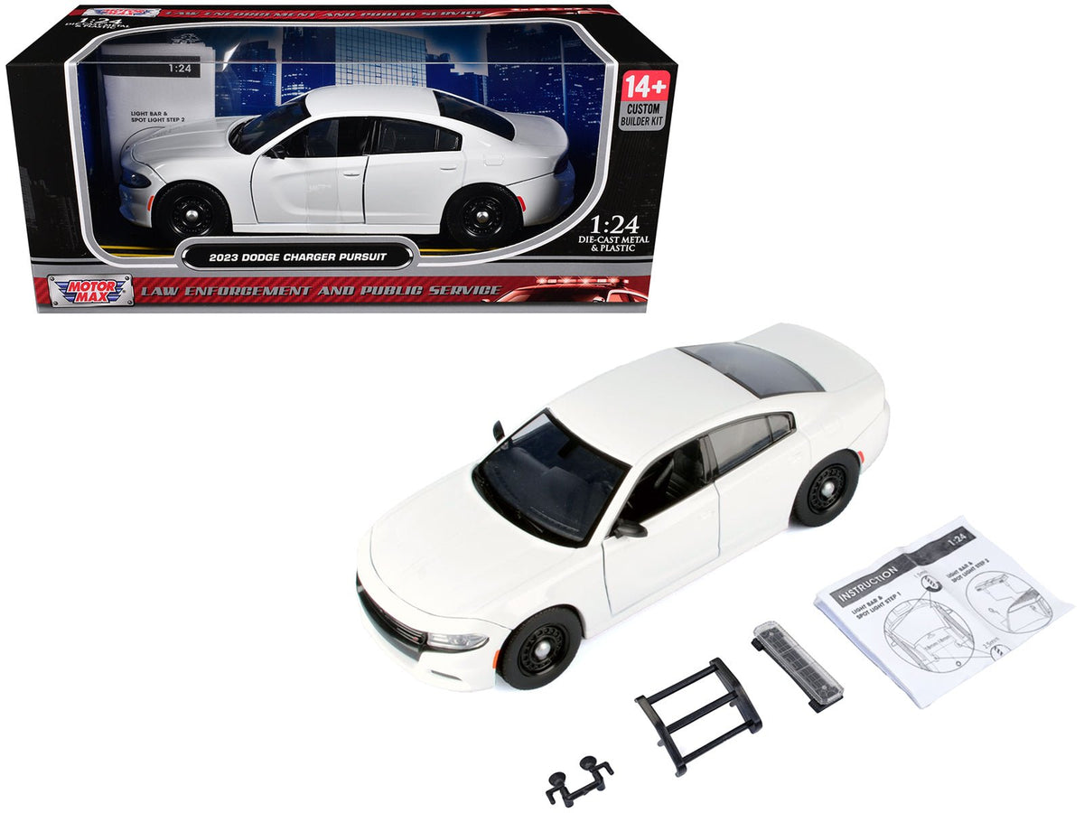 Rapid Vehicles 2023 Dodge Charger Pursuit Police Car White "Custom Builder's Kit - Law...